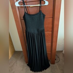 Ardene Black Smocked Bodice Maxi Dress with Adjustable Straps